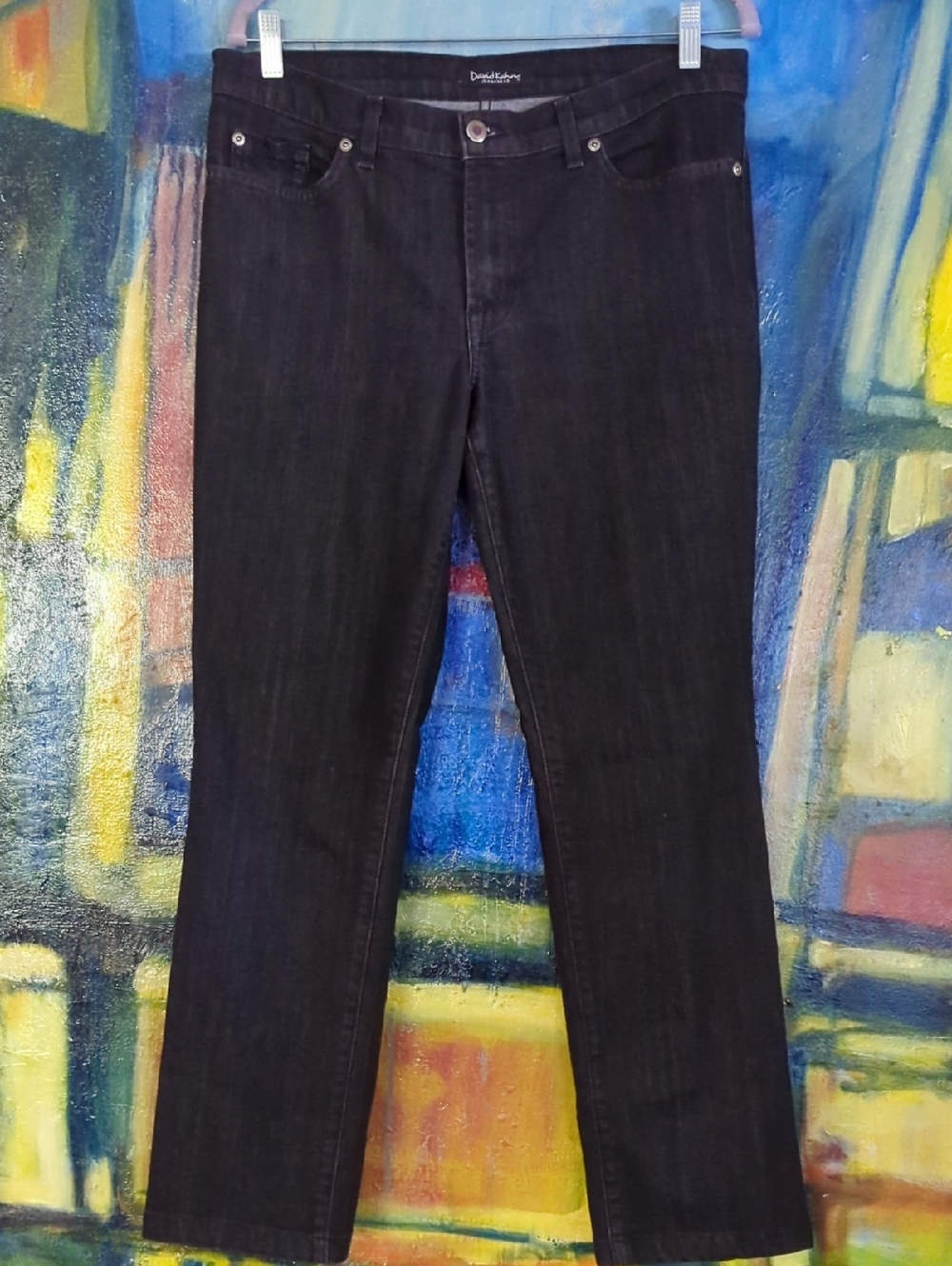 David Kahn Black Straight Leg Jeans Women's 34/30